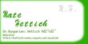 mate hettich business card